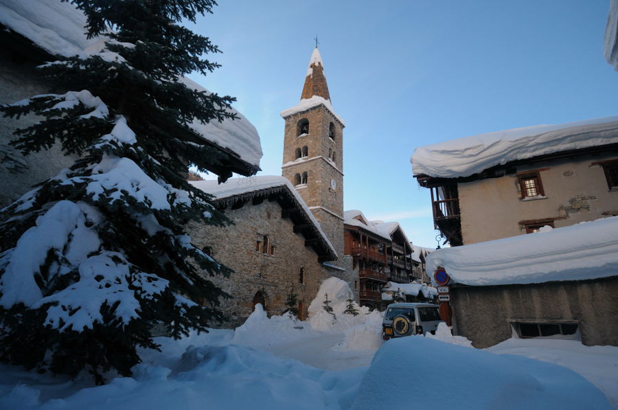 View of the church from the chalet terrace